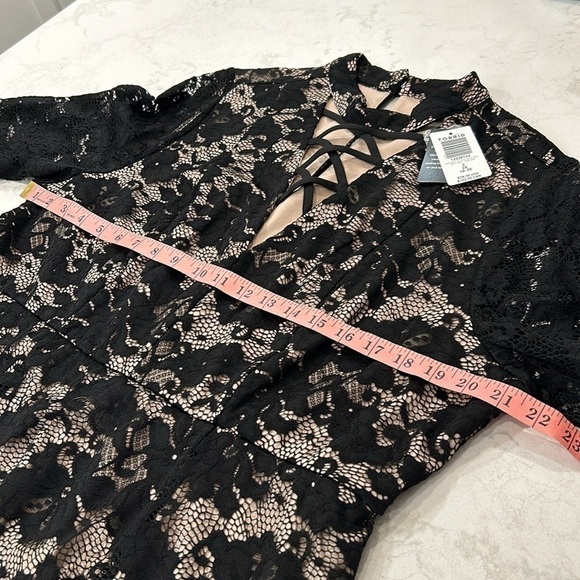 Torrid Black Lace Mock Neck Shift Dress Size 2 Wedding Formal Cocktail Gothic - Picture 14 of 16